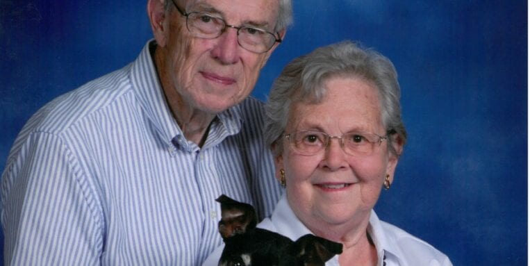 George and Luella Krahl with their dog