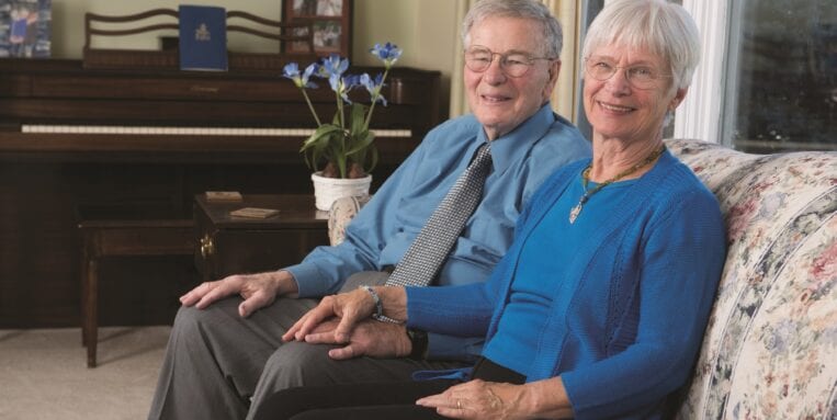 The Reids sitting together in their living room