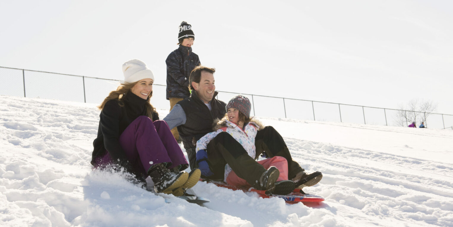 Family sledding